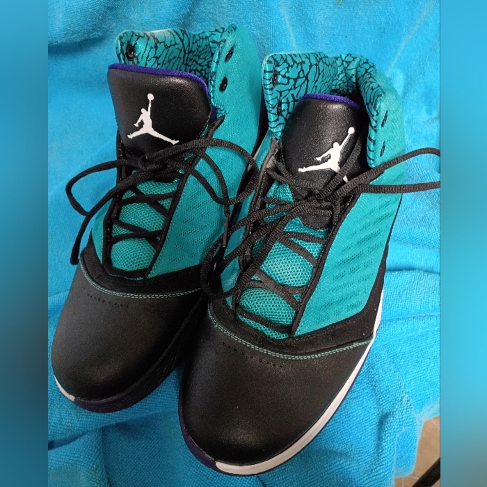 Jordan Teal & Black High-Top Basketball Sneakers